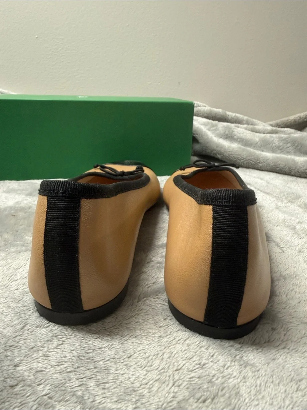 J. Crew Camel Leather Zoe Ballet with Toe Cap 8.5